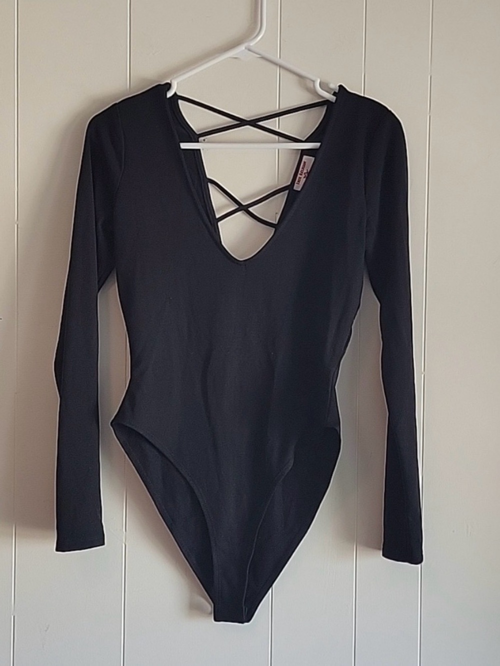 True Religion Criss Cross Black Bodysuit Size Small
